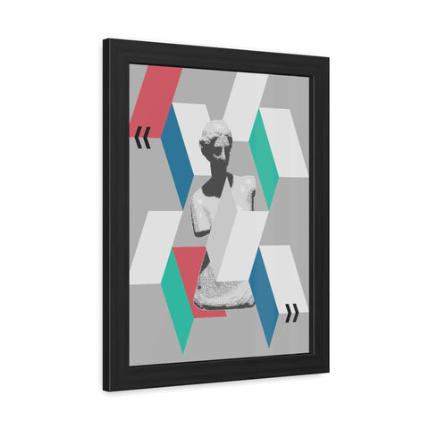 Abstractica 4 - Modern Framed Poster Art - Abstract Geometric Statue Design