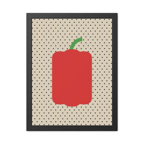 Gamba 1 - Modern Pepper Framed Poster - Minimalist Kitchen Decor