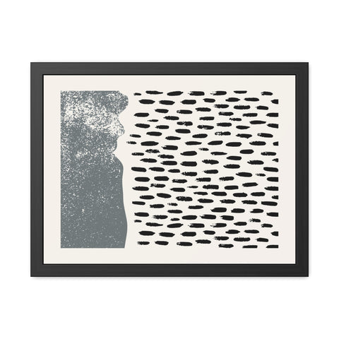 Ink Stamp 6 - Modern Abstract Framed Poster - Minimalist Wall Art for Home Decor
