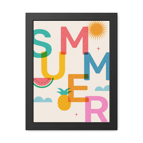 Summer 1 - Colorful Summer Framed Poster - Vibrant Tropical Wall Art
