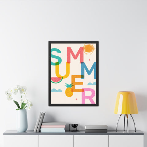 Summer 1 - Colorful Summer Framed Poster - Vibrant Tropical Wall Art