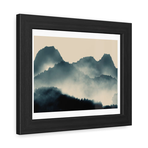 Foggy Morning 1 - Serene Mountain Framed Poster – Perfect Wall Art for Nature Lovers