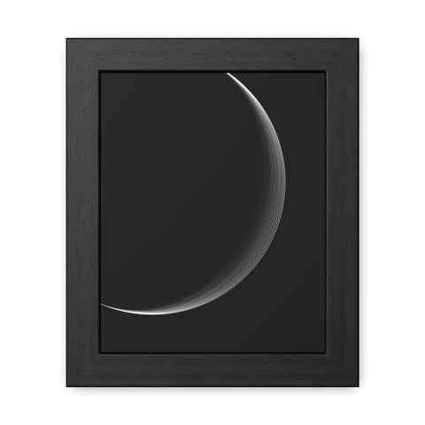 Universalis 2 - Minimalist Framed Poster - Sleek Crescent Moon Design for Modern Decor