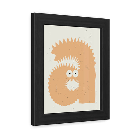 Lettermon - a monster - Quirky Framed Monster Poster - Playful Wall Art for Kids' Rooms