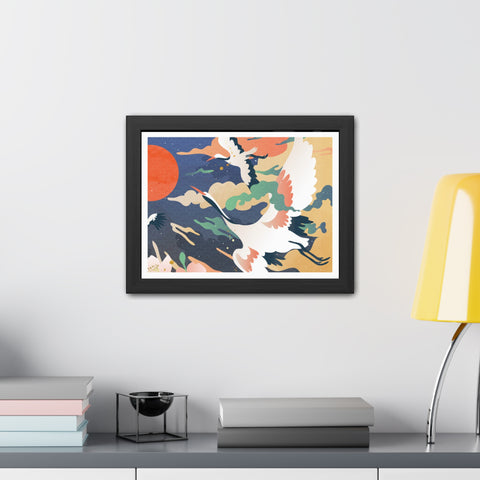 Pelican 2 - Elegant Crane Framed Poster - Serene Wall Art for Nature Lovers
