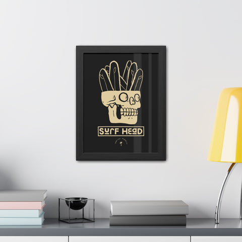 Surf Head Framed Poster - Edgy Wall Art for Surfers and Beach Lovers