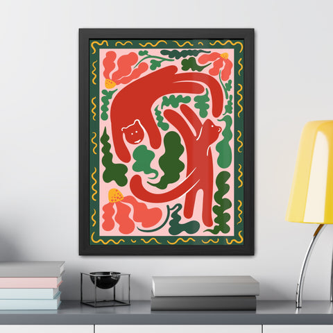 Amazon 4 - Whimsical Bear Framed Poster - Vibrant Animal Art for Nature Lovers