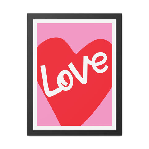 Lovin' - Love Heart Wall Art - Framed Poster, Romantic Decor for Home & Special Occasions