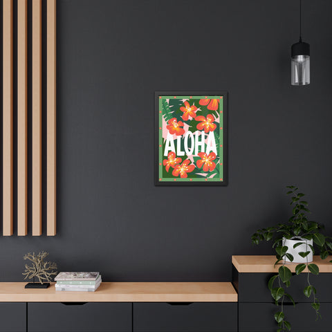 Aloha - Tropical Framed Poster - Bright Floral Wall Art for Home Décor