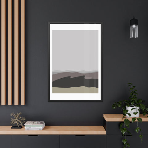 Desert Sun 2 - Modern Landscape Framed Poster - Wall Art for Home Decor - Neutral Tones