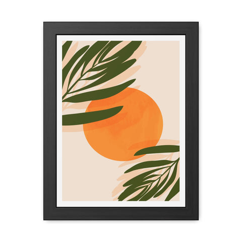 Agora 1 - Tropical Sunset Framed Poster - Modern Wall Art for Home Decor