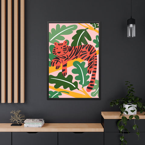 Amazon 1 - Tropical Tiger Framed Poster - Colorful Wall Art for Jungle Lovers