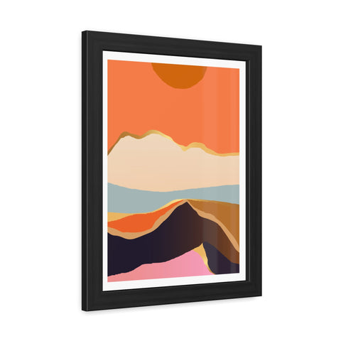 South 2 - Abstract Mountain Framed Poster - Modern Wall Art for Home Decor