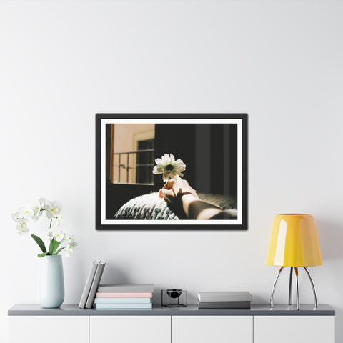 Hold Me - Elegant Framed Flower Art Poster - Serenity and Warmth for Home Decor