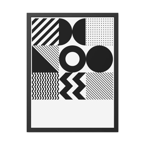 Modernica 5 - Modern Geometric Wall Art Frame - Black and White Patterns for Home Decor