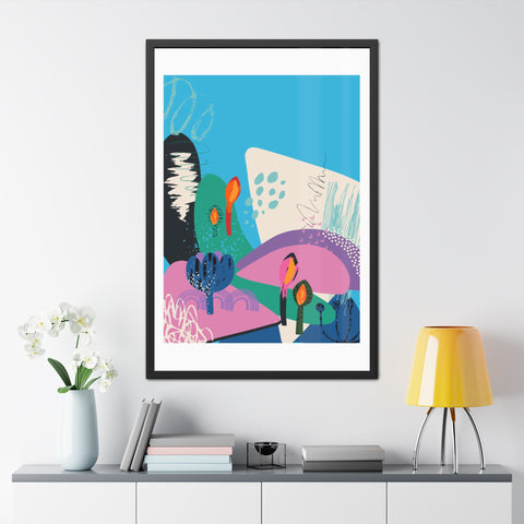 Ericsson 2 - Vibrant Framed Poster Art – Colorful Abstract Landscape