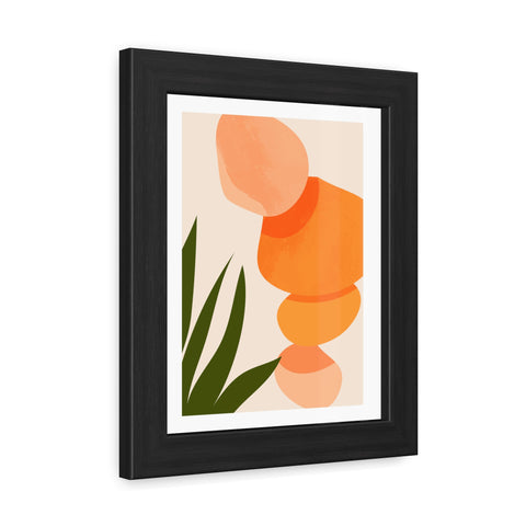 Agora 3 - Modern Abstract Framed Poster - Earthy Tones for Home Décor