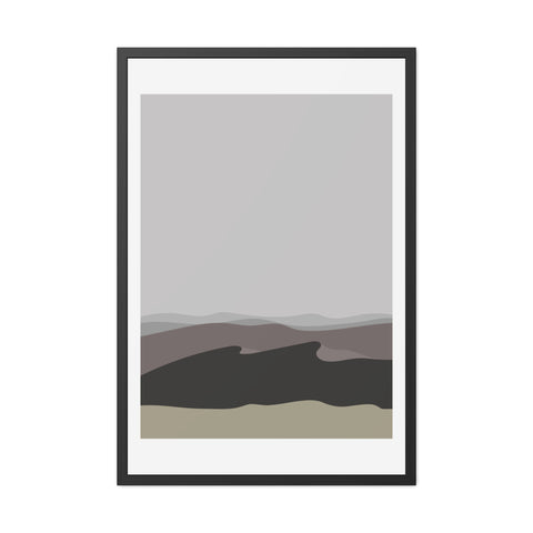 Desert Sun 2 - Modern Landscape Framed Poster - Wall Art for Home Decor - Neutral Tones