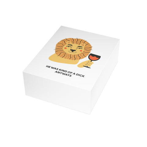 'He Was Kind of a Dick Anyway' Lion Greeting Card — Funny Graphic Greeting Card - Illustrated, Funny, Snarky, Modern
