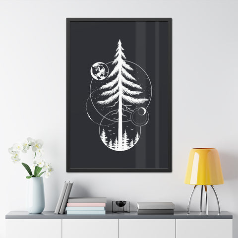 Treecraft 1 - Nature-Inspired Framed Poster - Cosmic Pine Tree Wall Art