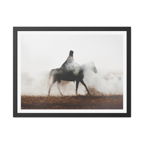 Fog Ride - Mystical Horse Framed Poster - Perfect for Home Decor & Gift Ideas