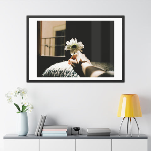 Hold Me - Elegant Framed Flower Art Poster - Serenity and Warmth for Home Decor