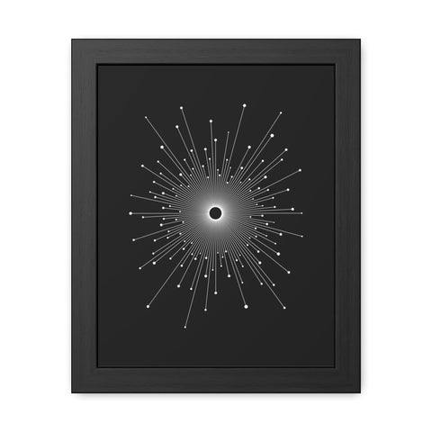 Universalis 3 - Modern Geometric Framed Poster - Minimalist Black and White Wall Art