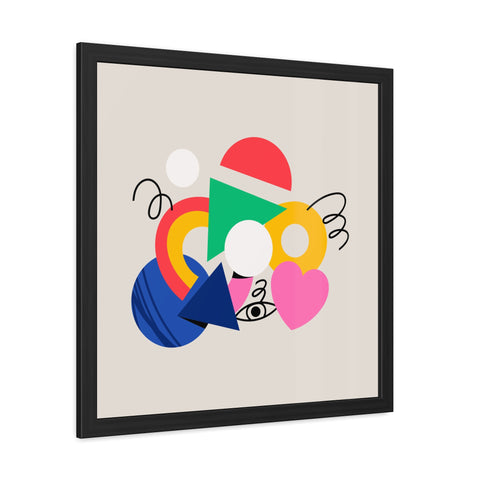 Cluster 1 - Vibrant Abstract Framed Poster - Modern Geometric Wall Art for Home Decor