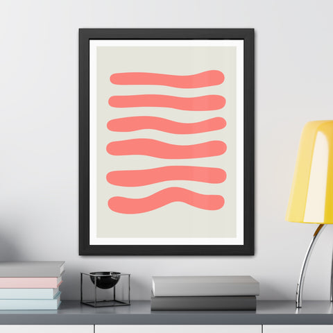 Stratica 6 - Modern Abstract Framed Poster - Wavy Lines Art for Home Decor