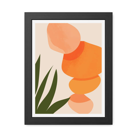 Agora 3 - Modern Abstract Framed Poster - Earthy Tones for Home Décor