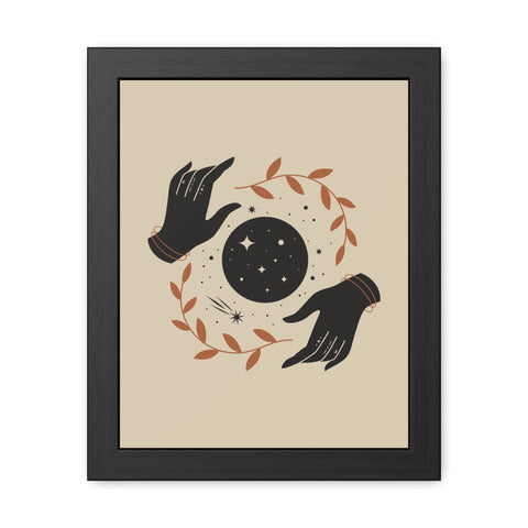 Witchcraft - Celestial Hands Framed Poster – Bohemian Wall Art for Home Decor