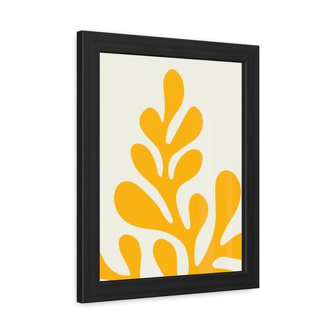 Stratica 1 - Modern Abstract Framed Poster – Yellow Organic Design for Home Decor
