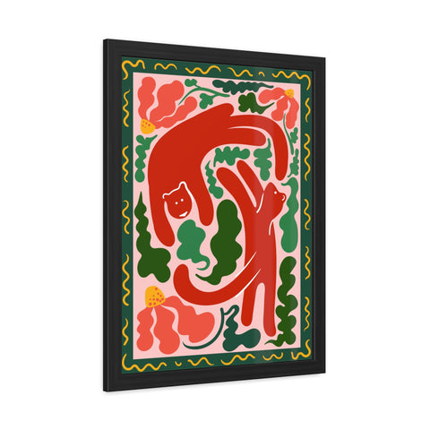 Amazon 4 - Whimsical Bear Framed Poster - Vibrant Animal Art for Nature Lovers