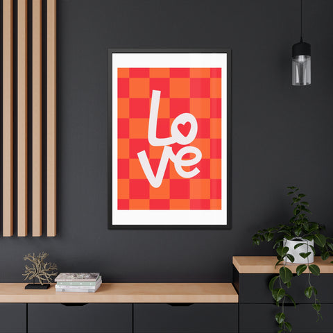 Lovin' 4 - Love Checkered Framed Poster - Perfect Wall Art for Home Decor & Gifts