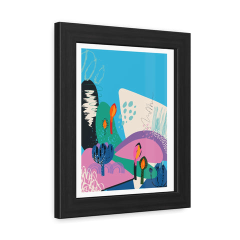 Ericsson 2 - Vibrant Framed Poster Art – Colorful Abstract Landscape