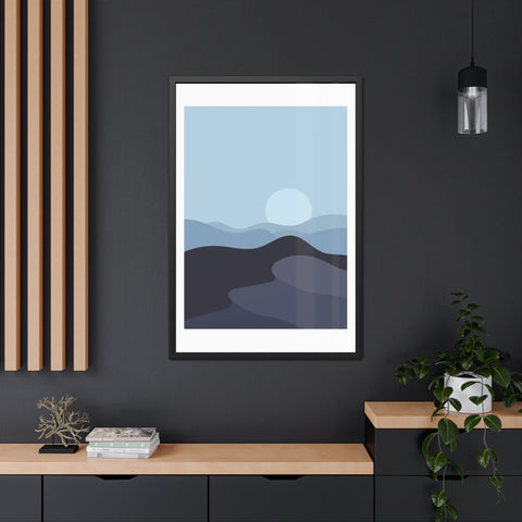 Desert Sun 4 - Serene Landscape Framed Poster – Aesthetic Wall Art for Modern Homes