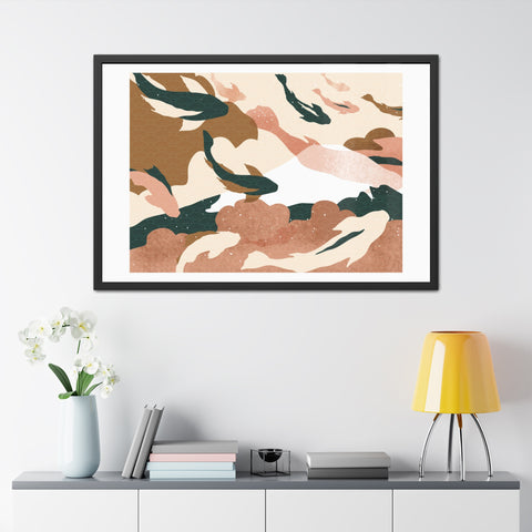 Koi Wind 1 - Abstract Fish Framed Poster - Nature-Inspired Wall Art for Home Decor