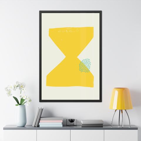 Jonathan 3 - Modern Framed Poster - Yellow Hourglass Art for Home Decor