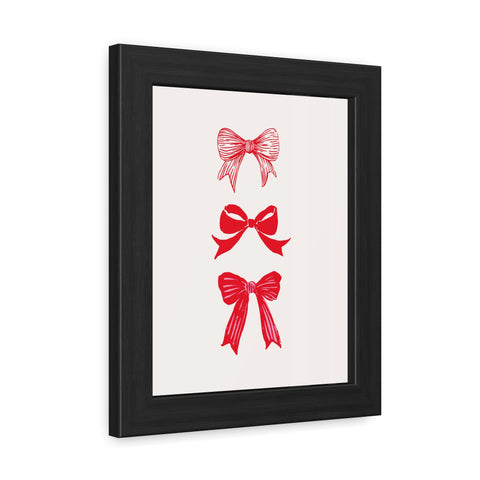 With a bow 3 - Charming Red Bow Framed Poster - Perfect Holiday Decor