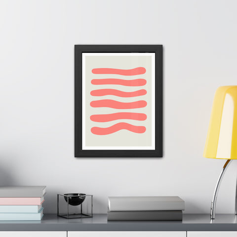 Stratica 6 - Modern Abstract Framed Poster - Wavy Lines Art for Home Decor