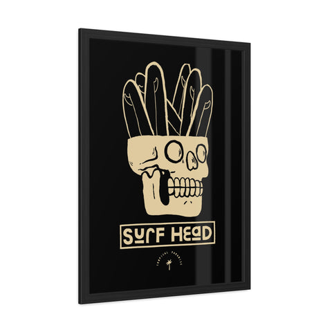 Surf Head Framed Poster - Edgy Wall Art for Surfers and Beach Lovers