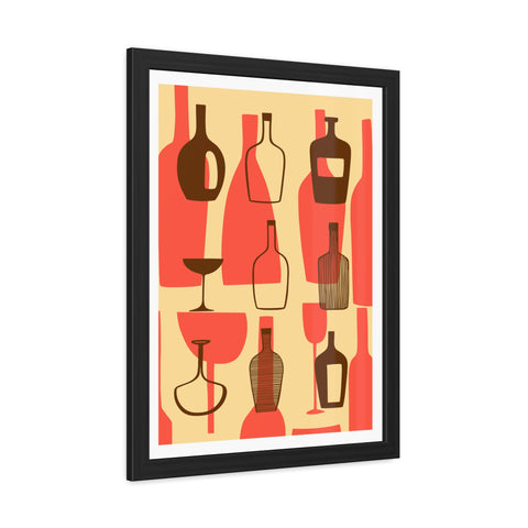 Wine Country 2 - Artistic Framed Poster – Abstract Bottle Design for Home Decor