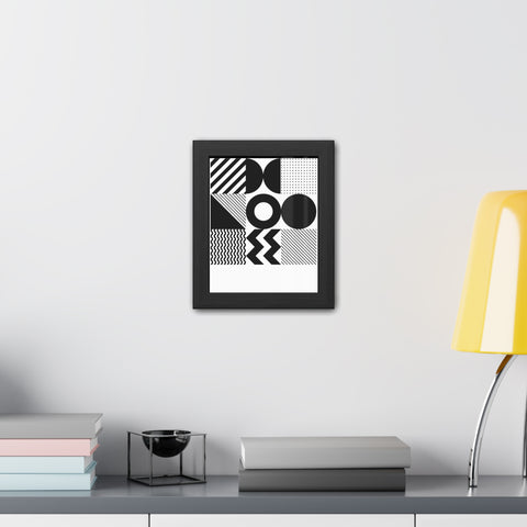 Modernica 5 - Modern Geometric Wall Art Frame - Black and White Patterns for Home Decor
