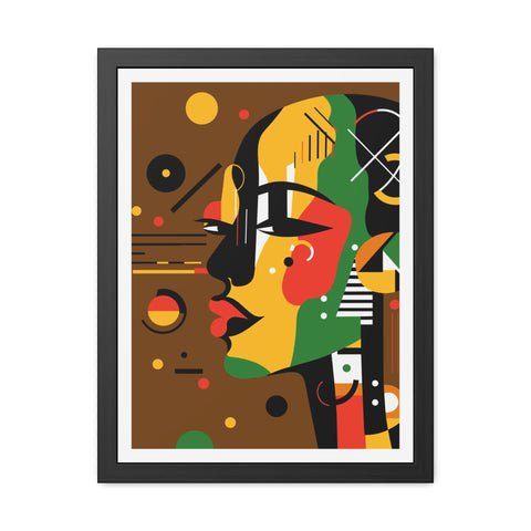 Africa 4 - Modern Framed Art Poster - Colorful Abstract Portrait
