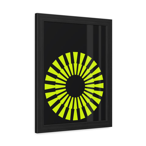 Modernica 2 - Modern Geometric Framed Poster - Bright Yellow Circle Art for Contemporary Spaces