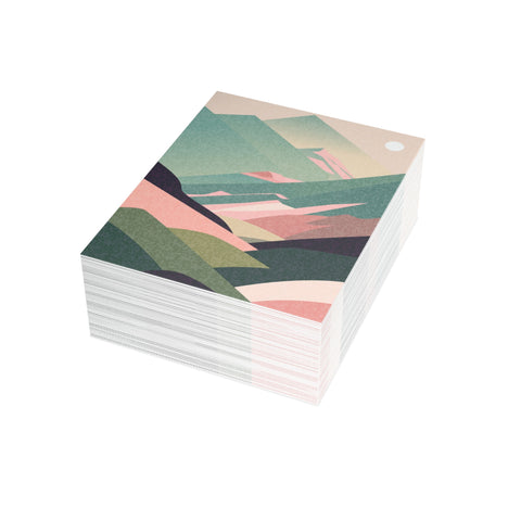 Scenic Pastel Mountains Greeting Cards — Abstract Greeting Card - Illustrated, Beautiful, any occasion