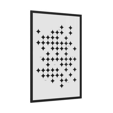 Gridlock 3 - Modern Geometric Framed Poster Art - Minimalist Home Decor