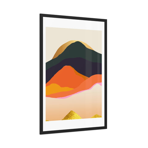 South 5 - Elegant Mountain Landscape Framed Poster - Modern Art for Home Decor