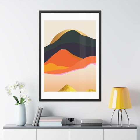 South 5 - Elegant Mountain Landscape Framed Poster - Modern Art for Home Decor
