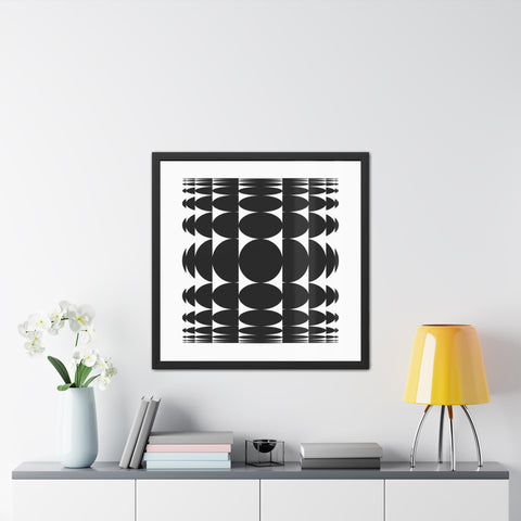 Stark 3 - Modern Geometric Framed Poster - Black & White Abstract Wall Art